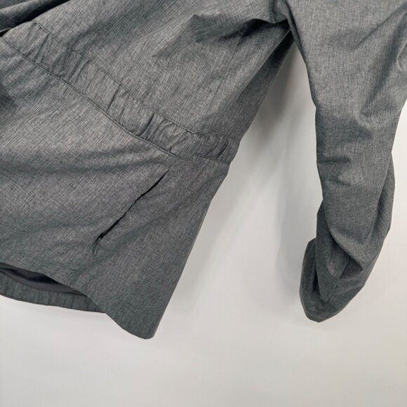 Fabletics Gray Ruched Long Sleeve Jacket Pink Zipper Drawstring Womens size larg - Picture 15 of 16